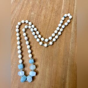 Beautiful Beaded Necklace with aquamarine stones
